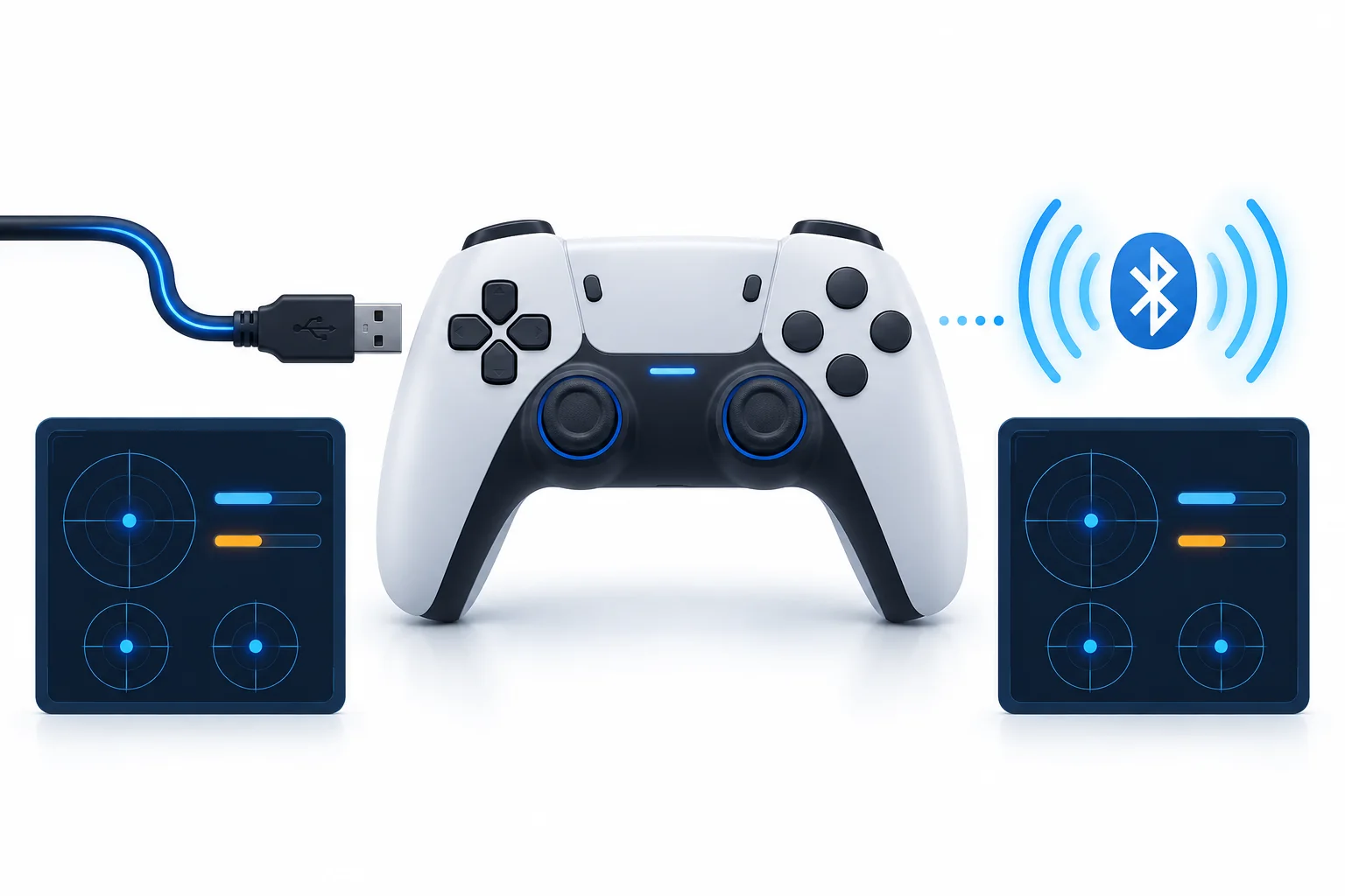 Controller stick drift testing by USB and Bluetooth