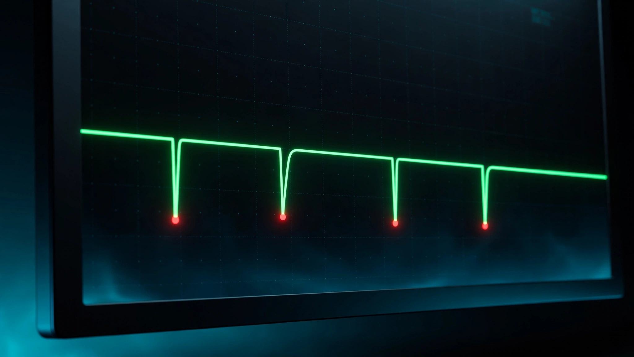 stability score timeline showing interruptions, micro-interruptions and disconnects over a 30 second test